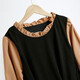Shanidoluo large size women's clothing fat sister spring and autumn style slimming medium length fake two-piece fat mm belly-covering chiffon dress 16788 khaki 5XL recommended 180-200 Jin [Jin equals 0.5 kg] to wear