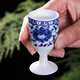 Xihe Yinyao Xihetang Jingdezhen Ceramic Wine Set Liquor Goblet Spirit Cup Blue and White Flask Set Wine Cup Tangle Lotus Style (1 Pot, 10 Cups, 1 Tray)