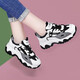 Guci HEAVEN 2024 new casual shoes for autumn women's shoes thick sole sneakers breathable and comfortable high heeled travel shoes 58309 black 37