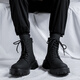 Jingmai Cowide Martin Boots Herren High Top Lederschuhe Herrenstiefel Mittelstiefel Frühling und Herbst Hochverstärkt atmungsaktive schwarze Lokomotive-Stiefel Schwarze High-Top-Matte [Frühling und Sommer] Größe 40 (= Sportschuhe 41)