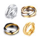Shijun (SHIJUN) three-ring ring does not fade, trendy women, men's titanium steel tail ring, couple's double-ring meson simple black gold three-color index finger gift, three-color printing (5-10), leave a message for size when ordering