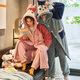 Delia coral velvet couple pajamas for women in autumn and winter long-sleeved bathrobe extended men's nightgown couples can wear home clothes outside 9922 M women (recommended 80-100 Jin [Jin equals 0.5 kg])