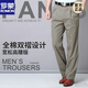 
ROMON pure cotton double pleated men's casual pants for spring and summer thin style deep crotch high waist loose dad pants middle-aged and elderly trousers spring and summer light gray 6626-5 thin style 33