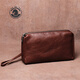 
ANDSEEYOU brand business men's handbags retro clutch, vegetable tanned leather long wallet, casual large capacity mobile phone bag, first layer cowhide handbag, black