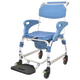
Wei Yikang Disabled People's Wheeled Bath Chair Shower Chair Elderly Thickened Reinforced Toilet Chair Indoor Bathroom Toilet Aluminum Alloy Mobile Toilet Stool 698A Four-wheeled Brake