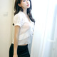 Tianwei Sexe Secrétaire Costume Ol Uniforme professionnel Temptant SM Playage de rôle Transparent à la jupe de jupe à hanche exposée à la poitrine 1105 Costume à rayures blanches + bas blanc