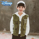 迪士尼（Disney）男童工装风马甲秋装2024新款儿童洋气背心中大童男孩韩版马夹外套 黑色 160cm