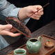 Walnut tea tea pick set solid wood teaspoon tea shovel Kung Fu tea set rosewood tea art tea spoon tea lotus Zijin tea set walnut