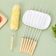 Bovonik stainless steel wooden handle barbecue skewers mutton skewers barbecue tools skewers supplies iron skewers flat skewers accessories 10 pieces