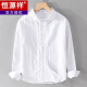 Hengyuanxiang spring and summer thin linen shirt men's casual long-sleeved shirt jacket loose retro cotton linen top 9207 military green XL