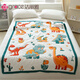 Jie Liya (grace) children's baby blanket ten-layer gauze towel quilt cotton spring and autumn newborn baby quilt kindergarten nap blanket Dinosaur Paradise 120x150cm cartoon jacquard/type A quilt