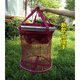 Fishing world black pit fish protection net pocket stainless steel ring with handle thickened rubberized anti-hanging fisherman's net fishing net pocket burgundy 25-1.6 meters without package