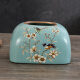 
Tira European tissue box ornament living room cardboard box napkin American creative ceramic Nordic dining table coffee table ins paper draw 1047 blue warbler blossom