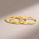 Mengjinyuan Gold Ring Three Lives Three Worlds pure gold ring ring for women, stackable ring, fashionable tail ring for girlfriend, size 16 - about 1.2g (single smooth style)