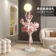Palm tree Italian abstract sculpture floor lamp ballet girl art large ornament hotel lobby beauty salon entrance decoration ballet girl floor lamp - light blue/height 1.38 meters