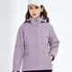 Simboo jacket for men, thickened three-in-one windproof and warm coat plus velvet removable mountaineering and skiing outdoor clothes 12805 purple-women XL