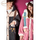 Gukoo Nightgown Couple Pajamas Women Autumn and Winter Mary Cat Coral Velvet Bathrobe Men's Home Clothing Mary Cat Women's Nightgown L