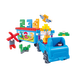 Hape polym building blocks, flexible large particles, safe and chewable truck trailer blocks, men, women and children's toys, fun digital storage truck cover 1.5-5Y