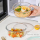 Xilekou heat-resistant glass lunch box for office workers with rice sealed crisper food supplement box microwaveable lunch box small round 2 pieces