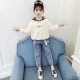 Nojia Weiqi children's clothing girls suit spring and autumn new style Internet celebrity little girl children's clothing sports casual long-sleeved sweatshirt suit big children's clothing 4-15 years old girls apricot 150