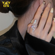 YYYDS S925 silver snake-shaped ring for women full of diamonds niche exquisite opening light luxury ins38 Goddess Day gift for girlfriend M849 snake-shaped ring