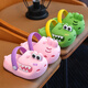 Gesufan children's slippers summer new small dinosaur cartoon non-slip soft bottom children's indoor home boys' children's slippers green 26/27 inner length 17 suitable for feet 16 cm long