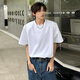 
Zhidou Dou Dou's handsome shoulder pad T-shirt for men's summer hair stylist trendy short-sleeved niche design five-point half-sleeved cd1047 white one size m