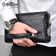 Jinlilai Handbag para hombres de cuero genuino de cuero antirrobo de la contraseña de bloqueo de la capa superior de la capa de vaca 2025 NUEVO bolso de mano alta negra