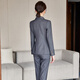 Sugargirl gray high-end professional small suit suit female new work clothes teacher interview suit jacket workwear spring and autumn gray striped long-sleeved suit + pants XL