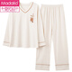 Modal Pyjamas für Frauen in der koreanischen Frühlings- und Herbst-koreanische Version, großer Langarm-Zwei-teiliger Anzug Casual Summer Herbst- und Winter-Heimkleidung kann außerhalb von GXT9922 m getragen werden (empfohlen 75-95jin [Jin gleich 0,5 kg]))