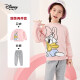 Disney Disney Children's Clothing Girls' Cute Non-Fleece Suit Plus Velvet Sweater Pants Two-piece Set 2020 Autumn and Winter DB031TP04 Orange Pink 110cm