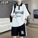 T-shirt à manches courtes Jeep Spirit Youth à manches pour hommes à manches pour hommes à manches pour hommes à manches pour hommes 6629 Black [set] l 110-130jin [Jin est égal à 0,5 kg]