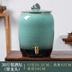 Thick ancient but thin present Jingdezhen Ceramics Jingdezhen Ceramic Water Cylinder Oil Cylinder Rice Cylinder Household Pure Water Bucket for Tea Brewing Wine Storage Oil Tank Hot Pumping Kettle with Faucet 20Jin Jin is equal to 0.5kg with faucet - High Temperature Kiln Transformation/Pengpi Shenghui