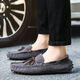 Leili Caesar Spring and Autumn New Beanie Shoes Men's Casual Leather Shoes Men's Korean Style All-match Lazy Leather Shoes Dark Brown 677 41