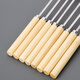 Bovonik stainless steel wooden handle barbecue skewers mutton skewers barbecue tools skewers supplies iron skewers flat skewers accessories 10 pieces