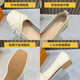 
Agsdon single shoes for women new small fragrance style color-blocking pleated bean shoes with skirt and small leather shoes 531180 beige 37
