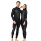 Zailu 153mm one-piece wetsuit for men, warm swimsuit, women's long-sleeved cold-proof snorkeling wetsuit, surfing sun protection suit, 1 men's short style 1 point 5mm black gray back zipper XS XS