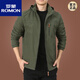 Romon Outdoor Herrenjacke Herbst und Winter 2025 Neue Herbstkleidung für Männer mittleren Alters und Fleece-Jacke Herren Frühling und Herbst Dick 9898 Dunkelblau plus Fleece Style M