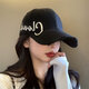 CUGGCK Japanese new hard top baseball cap women's spring and summer letters big head hat baseball cap sun hat men's trendy embroidery black adjustable
