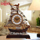 Lisheng Lisheng Lisheng Yifan glatte Uhr Home Wohnzimmer Einfache Uhr Chinesische kreative Ornament Uhr Große Tischuhr S983-81 (gebrochener Keramikblau)