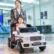 Ant Road Big G Children's Electric Car Vierräder mit vier Rädern Doppelpersonen-Fernbedienung Spielzeugauto, Erwachsene und Kinderspielzeugauto fahren, oberhalb schwarz: Sechsradantrieb + großer Batterie + Weichrad + Ledersitz