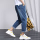
Zuoyoupin (zuoyoupin) jeans men's cropped pants summer casual straight pants men's fashion boys versatile trendy trousers TC673 dark blue 2XL