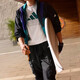 阿迪达斯（adidas）外套男士秋季运动服梭织防风宽松上衣夹克HE9929 HE9930黑色森林绿  M