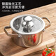 CAIRUYI 304 stainless steel single-person small hot pot, one person, one pot, special shabu-shabu pot for induction cooker, self-service hot pot mini 16cm 304 pot type A with lid (weight 750G) 16cm