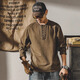 Jeanswest American retro long-sleeved T-shirt for men in spring and autumn 330g heavyweight loose trendy brand tough guy Henry collar bottoming shirt winter 15 mocha brown 2XL suitable for 160-180Jin Jin equals 0.5 kg