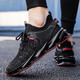 GUQIAN summer breathable men's shoes 2025 new shoes men's mesh shoes sports running casual and versatile black trendy shoes black and blue 42 (260mm)