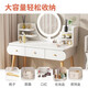 Yuemeimei dressing table bedroom dressing table modern simple master bedroom dressing table with makeup stool and mirror table double layer light gray 100CM + LED light mirror
