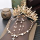 Crown tiara crown tiara bride wedding dress crown birthday Xiuhe Korean style wedding for girls and children SN1312 silver single crown + veil