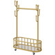 Nifeng clothes hanger floor-standing bedroom clothes hanger removable wheeled household simple coat rack indoor room clothes drying rack light luxury gold 55cm 4-hook mesh basket