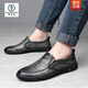 Zapatos para hombres de Woodpecker Summer 2025 Nuevos zapatos de cuero versátiles de una pieza de una pieza de un papá de moda de cuero de cuero de moda suave 677 marrón 40